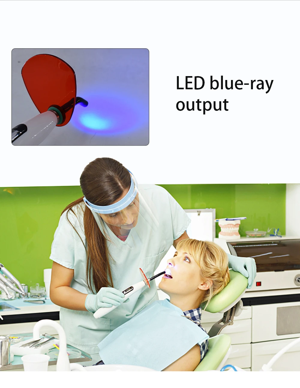 High Power Wireless Dental LED Curing Light 1200~1500mW/cm² Resin Cure Unit