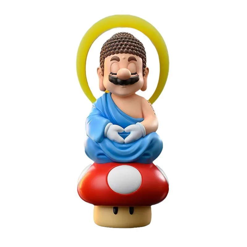 14cm Super Mario Bros Cosplay Buddha Action Figure PVC GK Model Creative Toys Room Desktop Car Decorative Ornament Birthday Gift