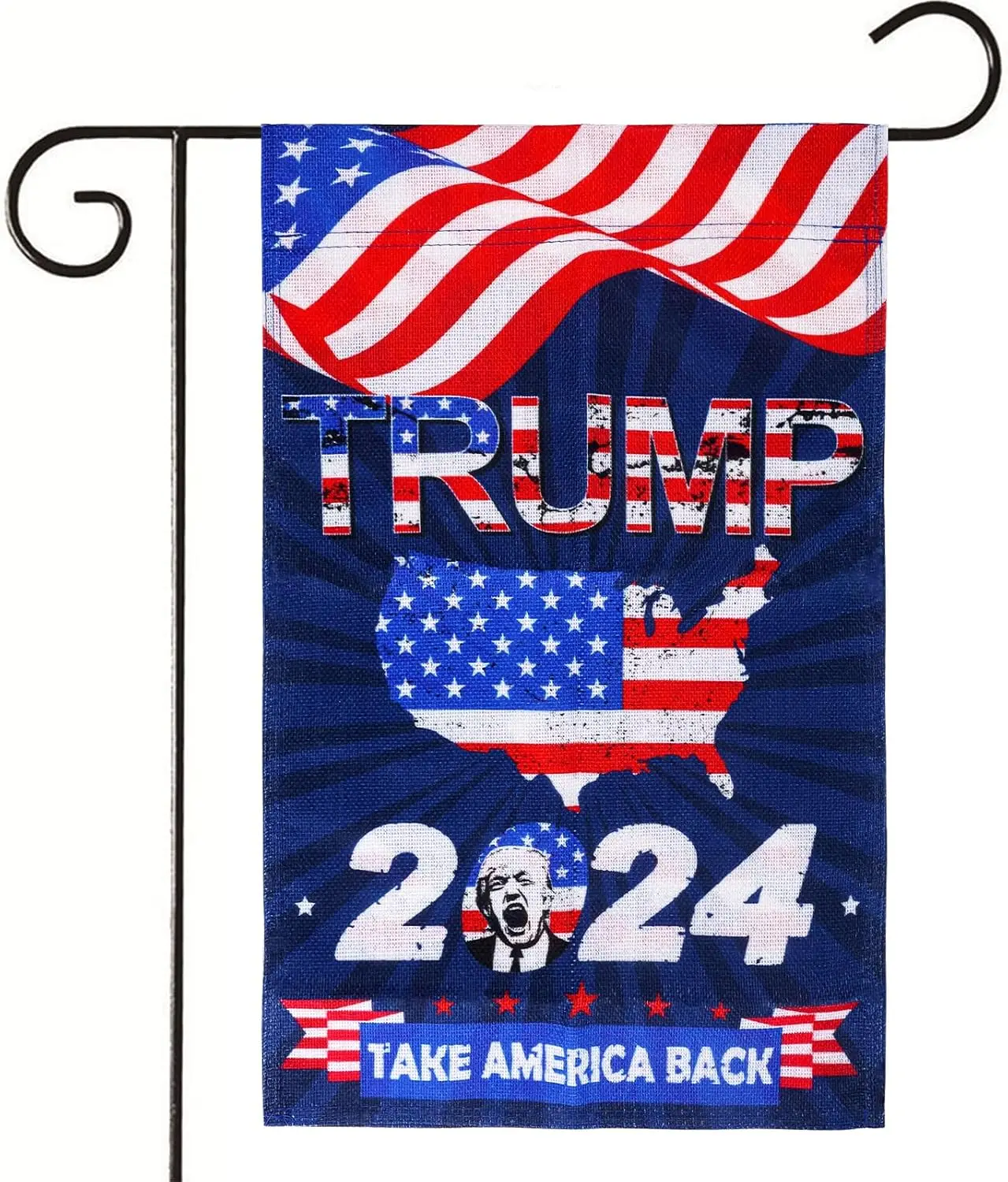 Trump 2024 Garden Flags - Donald Trump Flags for Outside, Take America Back with American Garden Flags Yard Decorations, Double