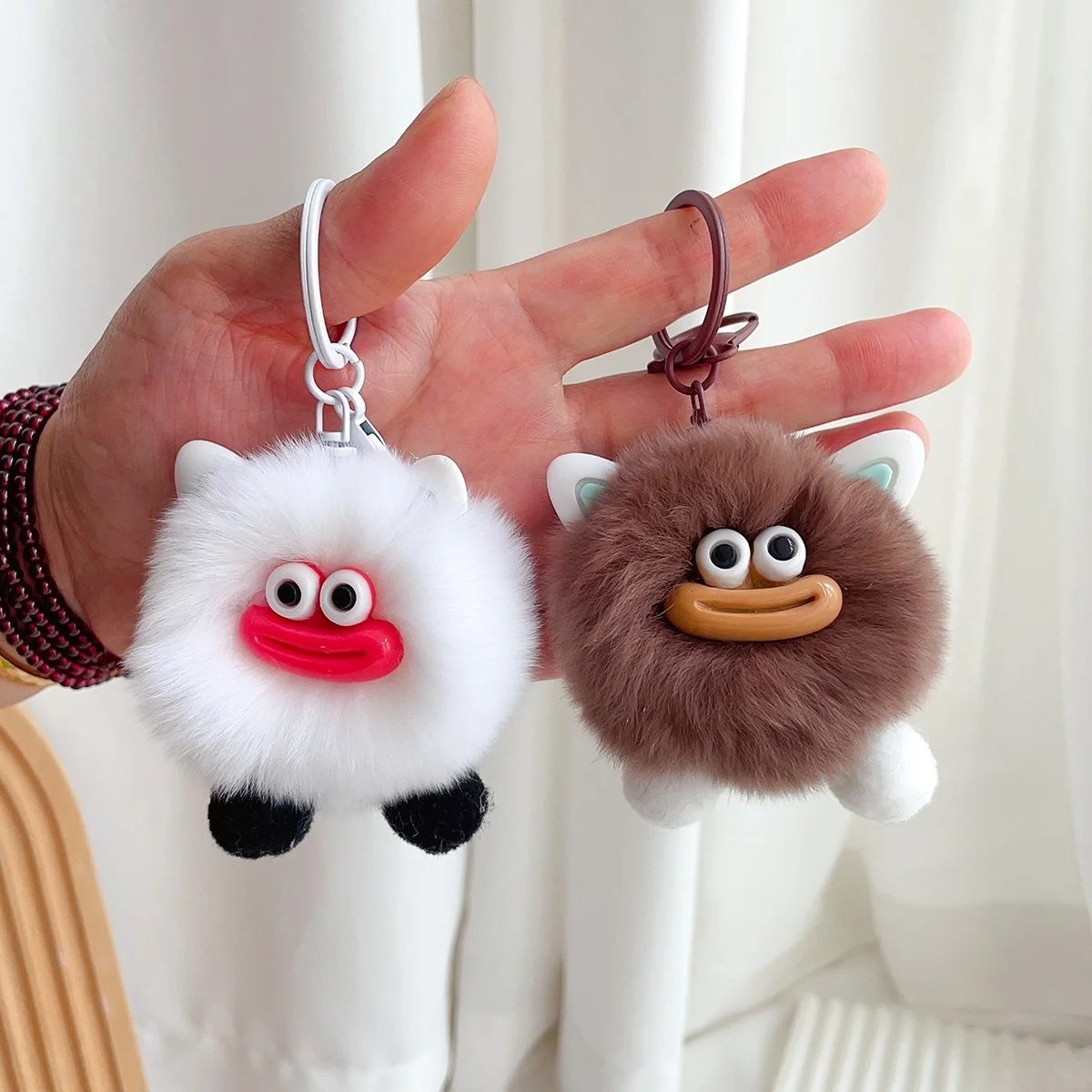 Cute Little Briquette Monster Plush Pendant Ugly and Cute Doll Schoolbag Car Keychain Couple Girlfriends Gift Doll