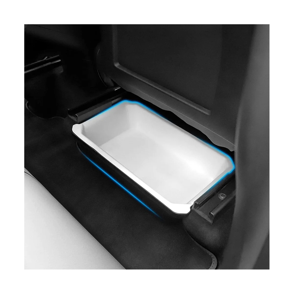 For Tesla Model Y 2021 2022 2023 Accessories Under Seat Storage Box Organizer Hidden Tray Underseat Bins Storage image 5