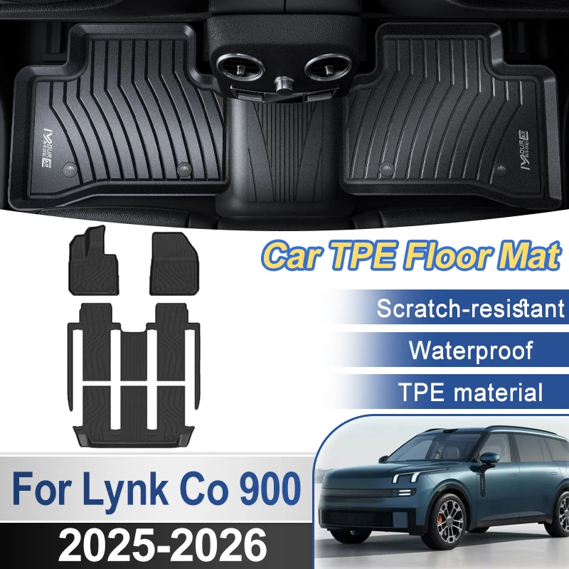 

For Lynk Co 900 Accessories 2025 2026 6 Seats Car TPE Floor Mat Foot Cover Carpet Panel Liner Cushion Waterproof Anti-wear Pad