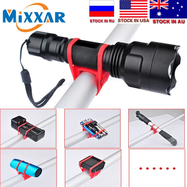 ZK30 Dropshipping Bike Light Handlebar Silicone Strap Flashlight Fix Band Elastic Bandage Bicycle Light Mount Holder Accessories