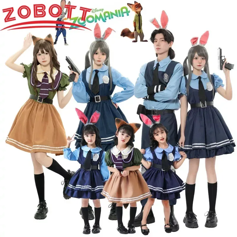 Zootopia Judy Rabbit Cosplay Costume Anime Figure Nick Fox Woody Cartoon Cosplay Rabbit Judy Police Officer Halloween Clothes