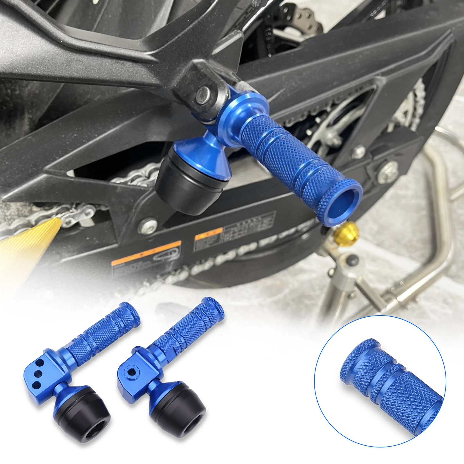 Motorcycle Back foot Pegs Pedals Back Footrests Guard Sliders For Kawasaki ZX-4R SE ZX-4RR Versys 650 1000 ZZR ZRX 1200 R S DAEG