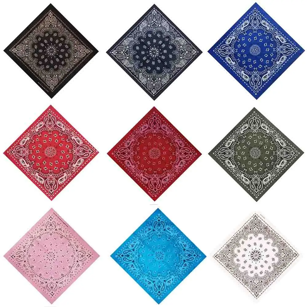 Women Cotton Neck Wrist Band For Graffitin B-Boyin Sports Paisley Head Wrap Bandana Handkerchief Scarves Square Scarf