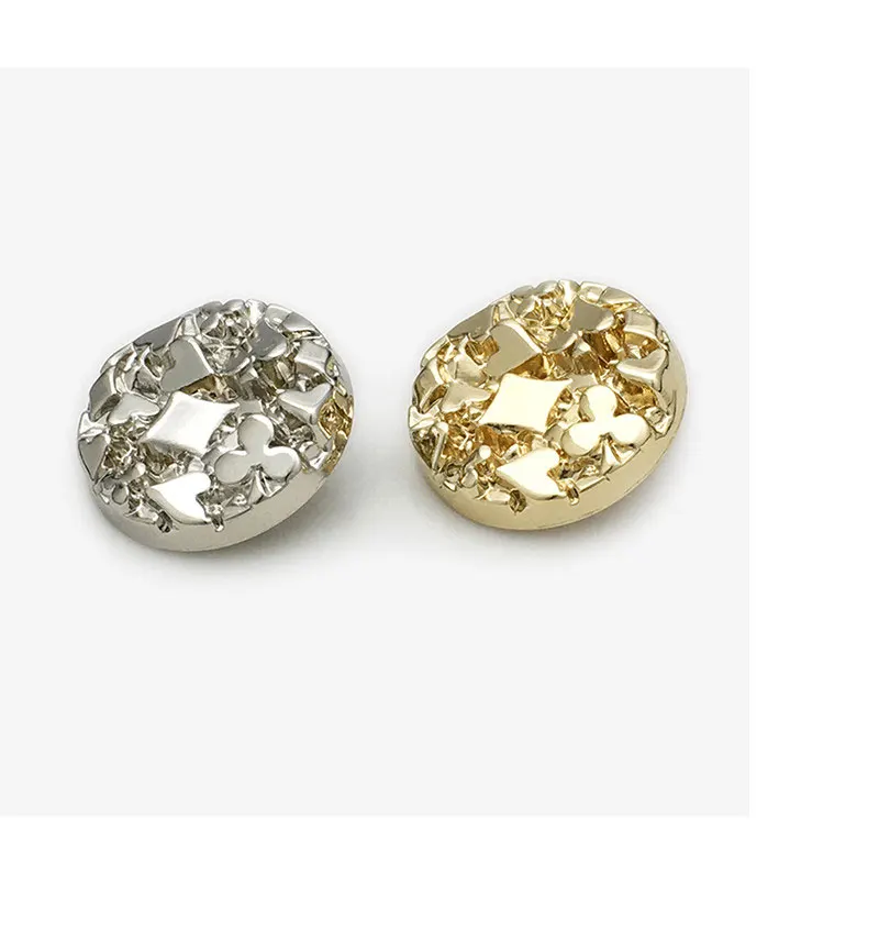 Metallknöpfe mit hohem Schaft, runde 3D-Herz-Knöpfe mit konkav-konvexer Form, 10 Stück, modische Designer-Knöpfe für Mäntel und Blazer, neu. – Detail 6