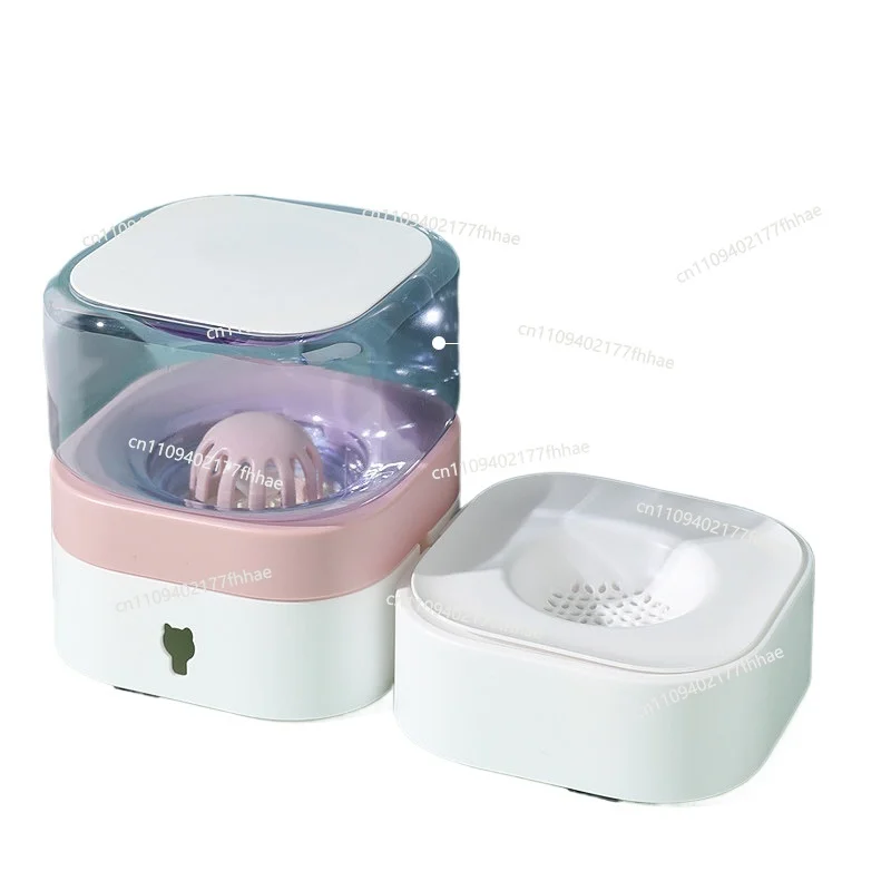 Cat Bowl Double Bowl Cat Basin Food Basin Anti-overturning Water Bowl Automatic Drinking Water Pet Rice Basin