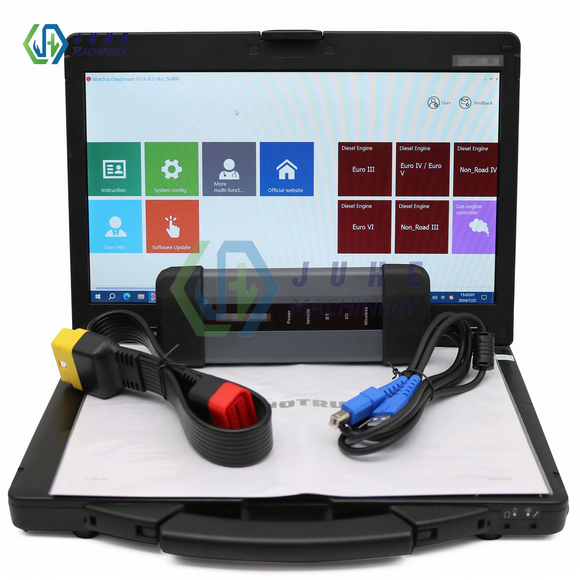 Heavy Duty Truck Diesel Engine Sinotruk Suitable for Weichai Diagsmart Diagnostic Kit Sinotruk EOL Scanner Tool with CF53 laptop