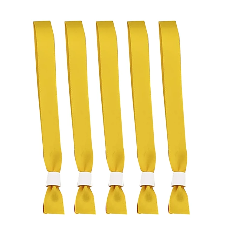 100 Pack Cloth Event Wristband Lightweight Concert Wrist Strap Without Logo Resistant, (Yellow)