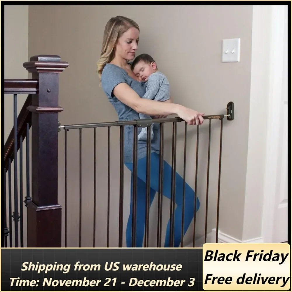 Baby Gate for Stairs: Easy Swing & Lock Series 2 Child Gate, Fits Openings 28.68