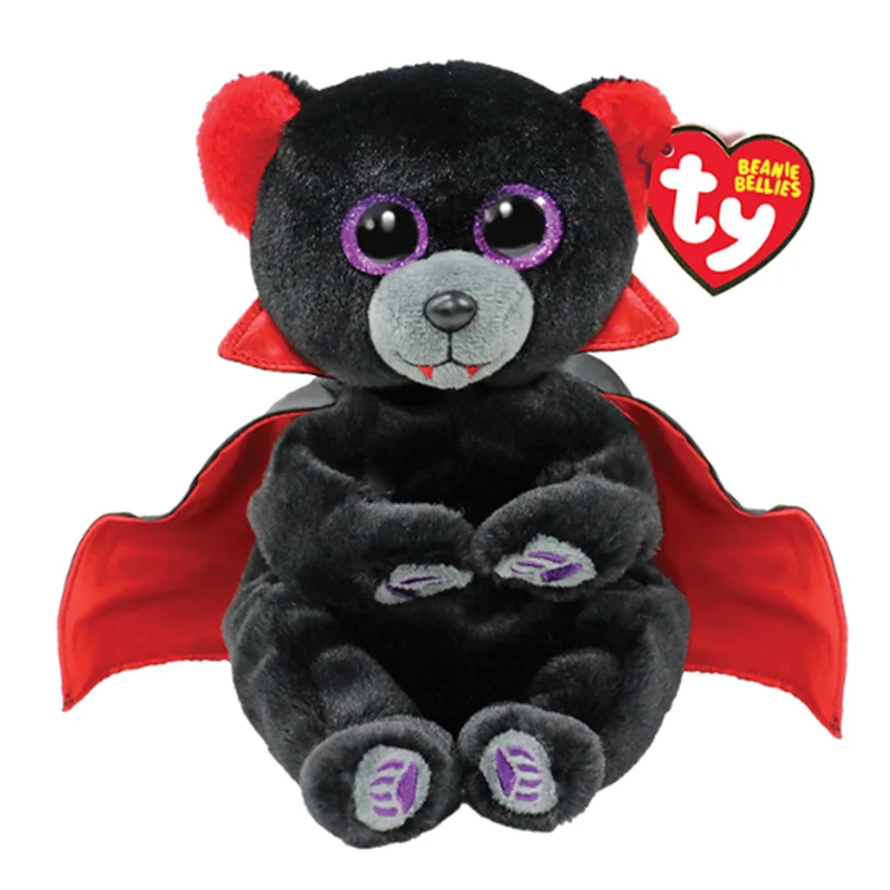 15cm Ty Beanie Bellie Big Eyes Stuffed Plush Toy Soft Cute Animal Doll Black Demon Bear Bearla Children Birthday New Year Gifts