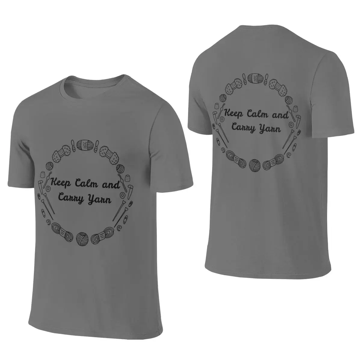 Keep Calm And Yarn On Lightweight Reversible T-shirt Simple Korean Style Trendy And Personalized Women's T-shirts