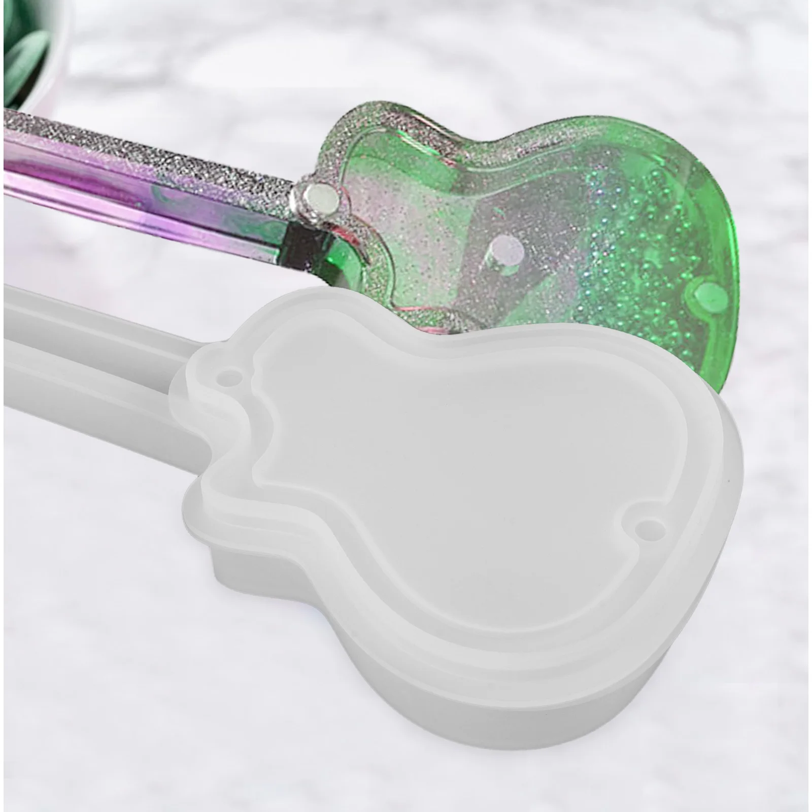 

Guitar Mold Silicone Casting Mould Summer Creative Epoxy Resin Silica Gel Project Molds for Diy Moulds