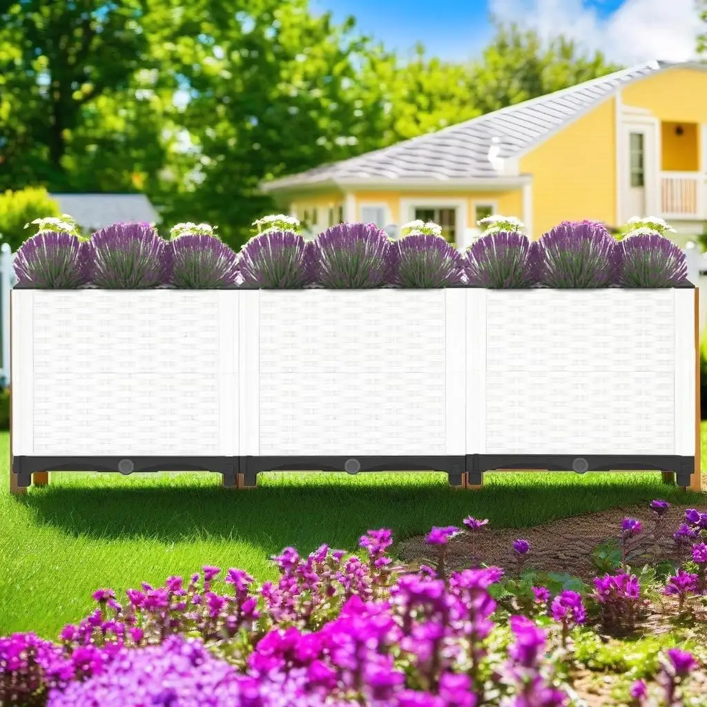 120x40x38 cm Raised Garden Bed - Durable Polypropylene Planter for Vegetables & Flowers