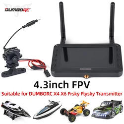 DUMBORC 4,3-calowy wyświetlacz FPV HD 5,8G Podwójna antena do transmisji obrazu dla RC Car Ship Drone