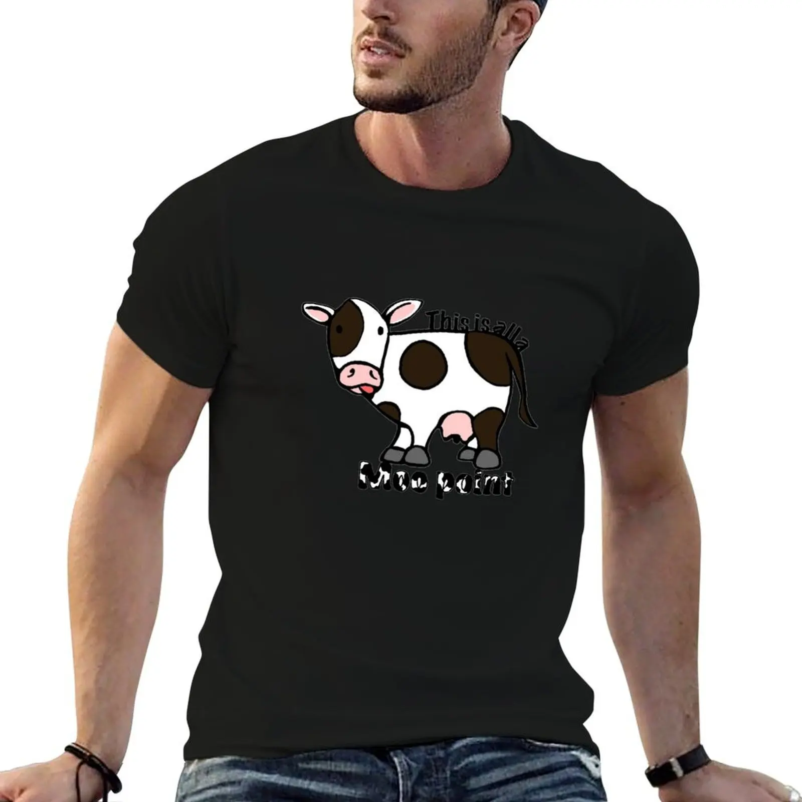 Moo point T-Shirt graphics vintage plain white t shirts men