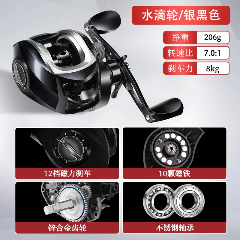All-Metal Drip Wheel  Long-Distance Cast Explosion-Proof Line Bridge  Raft Fishing Wheel  Ultra-Light Road Sub-Fish Wheel