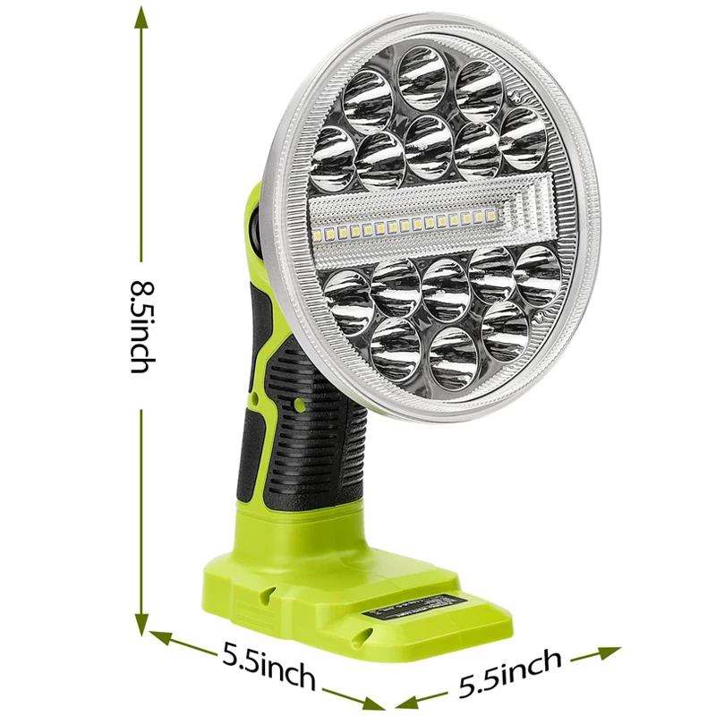 For Ryobi 18V Lithium Nickel One+ Battery P104 P108 2000lm LED Tool Lamp Work Light Flashlight Camp Outdoor Emergency Lighting