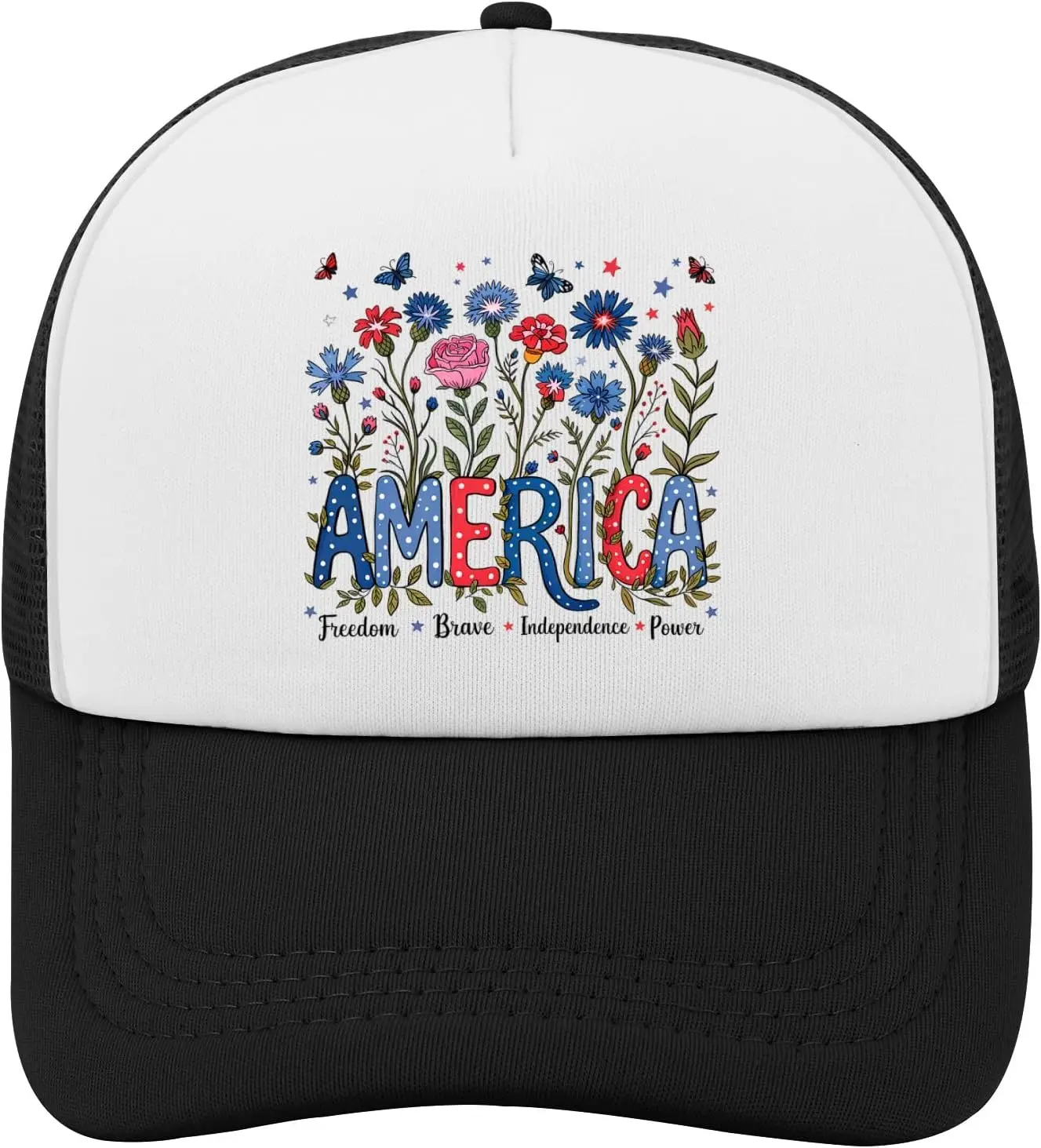 Цветочная Америка 4 июля. Забавные шляпы дальнобойщика для мужчин и женщин. Бейсболка для взрослых.