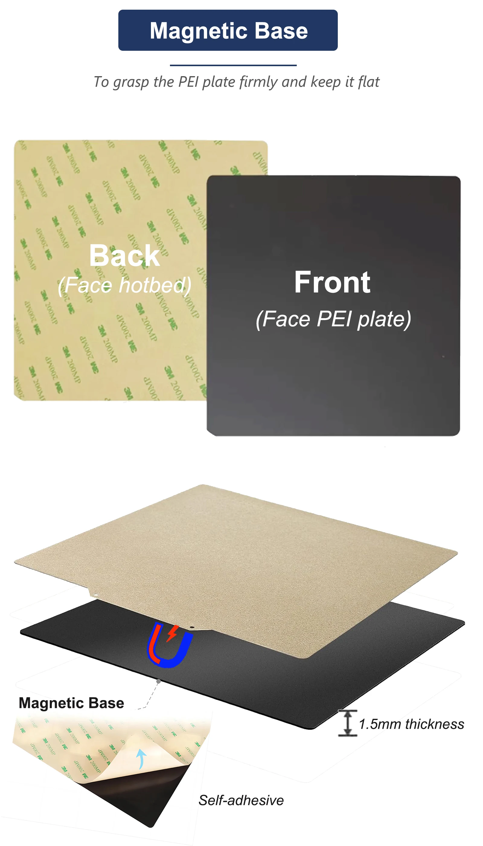 Upgrade der doppelseitigen PEI-Bauplatte für Ender-3 S1 V3 Max Pro Neo Plus Ender-5 Ender-6 Ender-7 magnetisch beheiztes Bettstahlblech – Detail 12