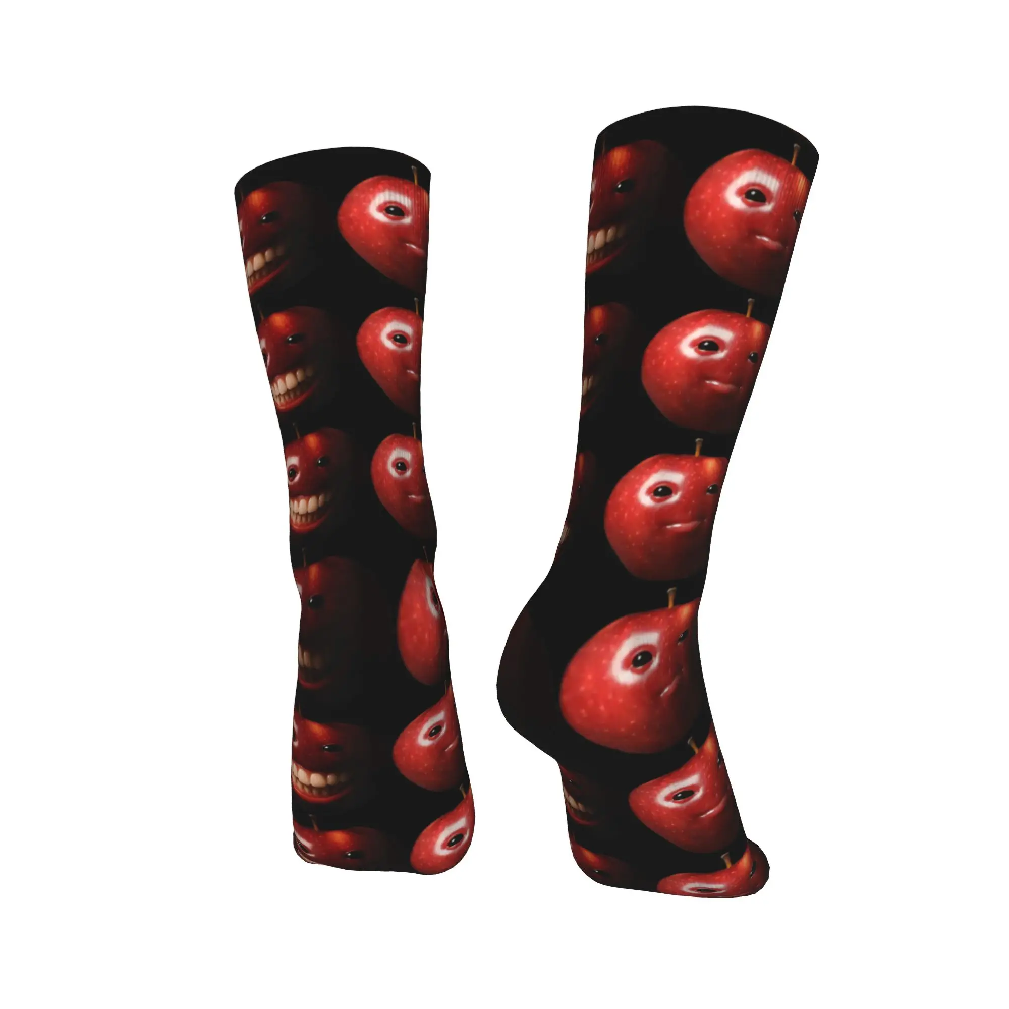 مضحك سخيف AI أبل الجنرال Z ميمي BrainRot الفكاهة يبتسم الفاكهة الجوارب المضادة للبكتيريا جوارب للجنسين الرجال عالية الجوارب الخريف الجوارب