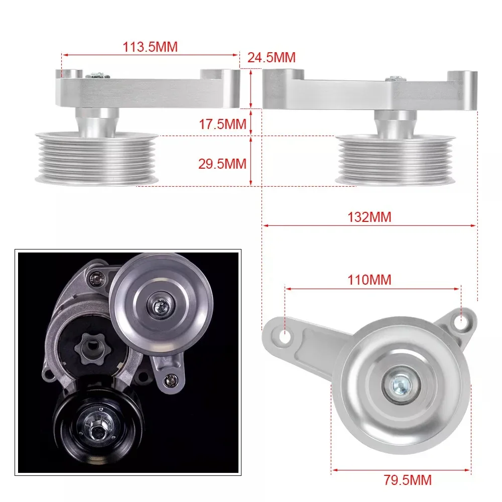 K Series Swap K20/K24 Adjustable EP3 Idler Pulley Belt Kit For Honda Civic & Integra & RSX - view 4
