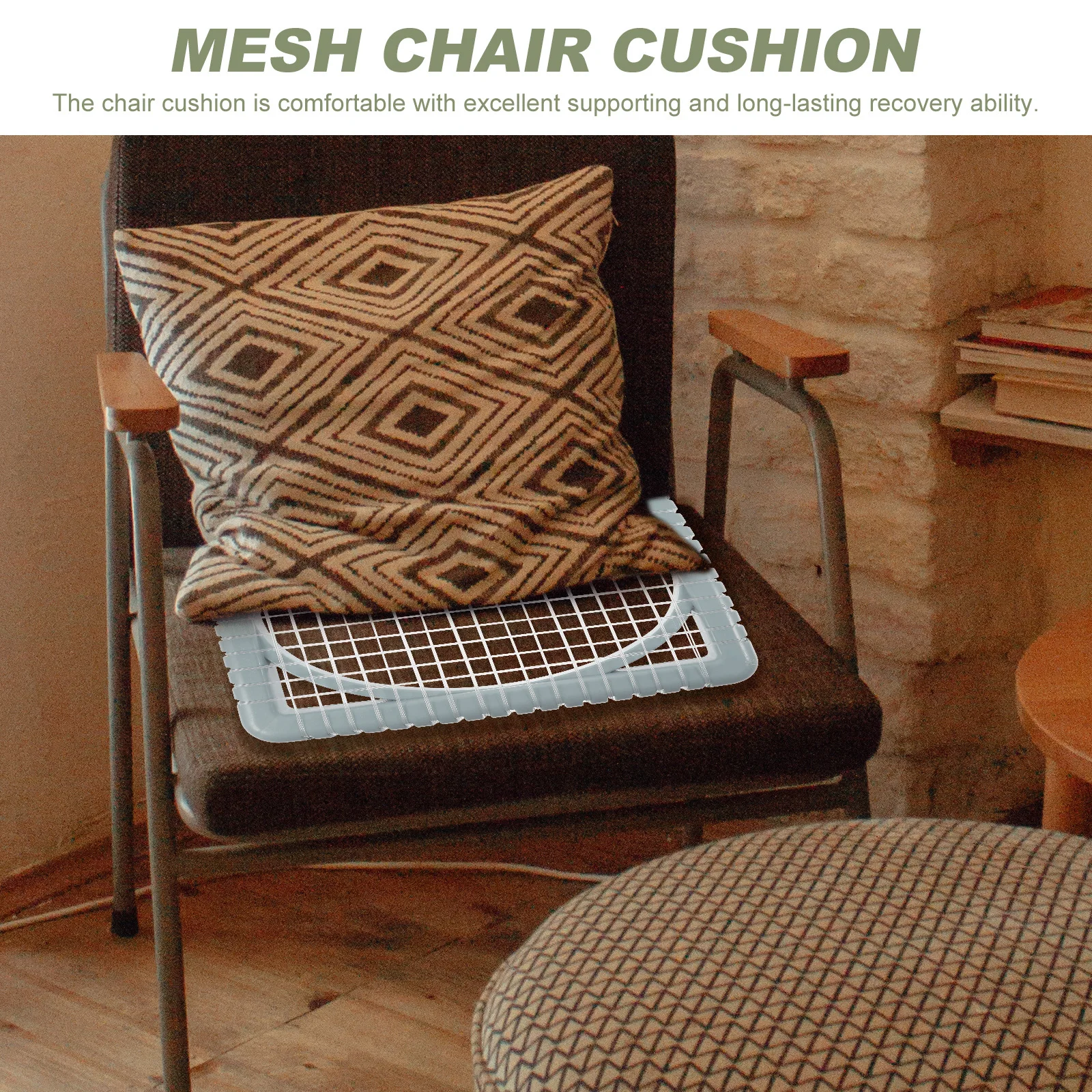 

Cooling Seat Cushion Mesh Chair Pad Reusable Non Deform for Desk Chair Stool Outdoor Indoor Use Breathable Summer Heat Diffuse