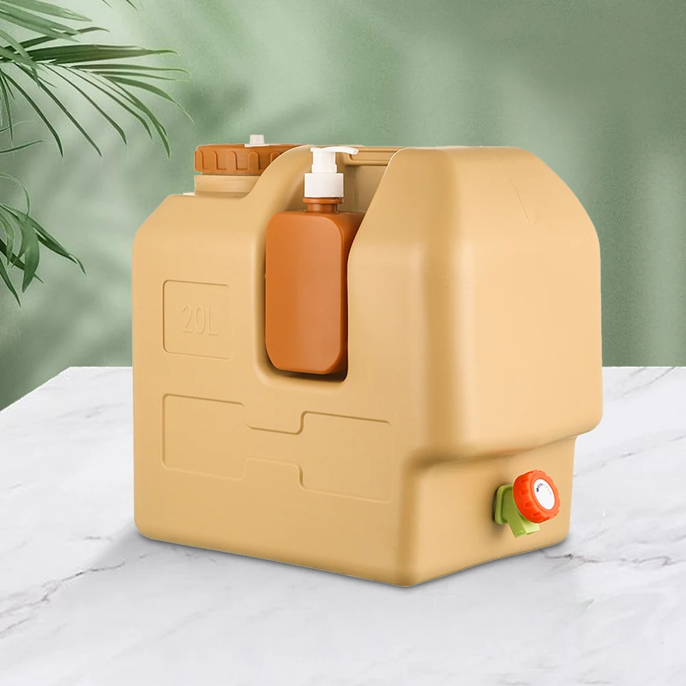 20L Portable Camping Water Jug with Spigot and Soap Dispenser Water Storage Tank BPA Free for Camping Fishing Picnic Hiking