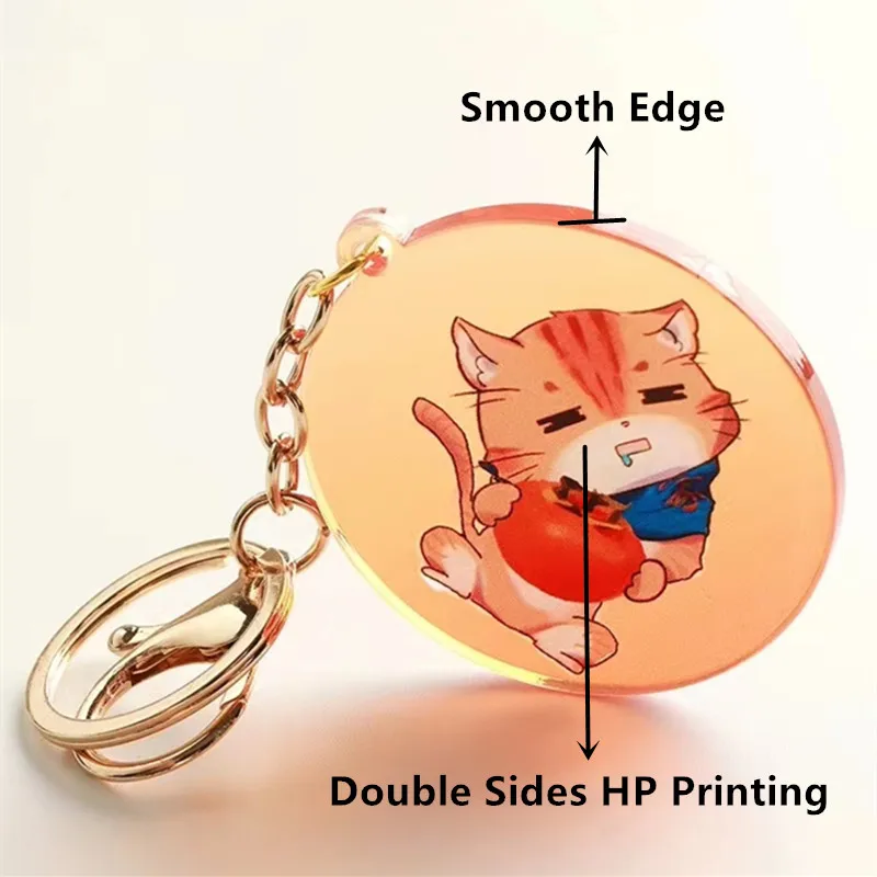 Wholesale Custom Acrylic Photos Key Chain Colored Background Fashion Anime Cartoon Figures Keychain Cute Keyring Bags Pendant