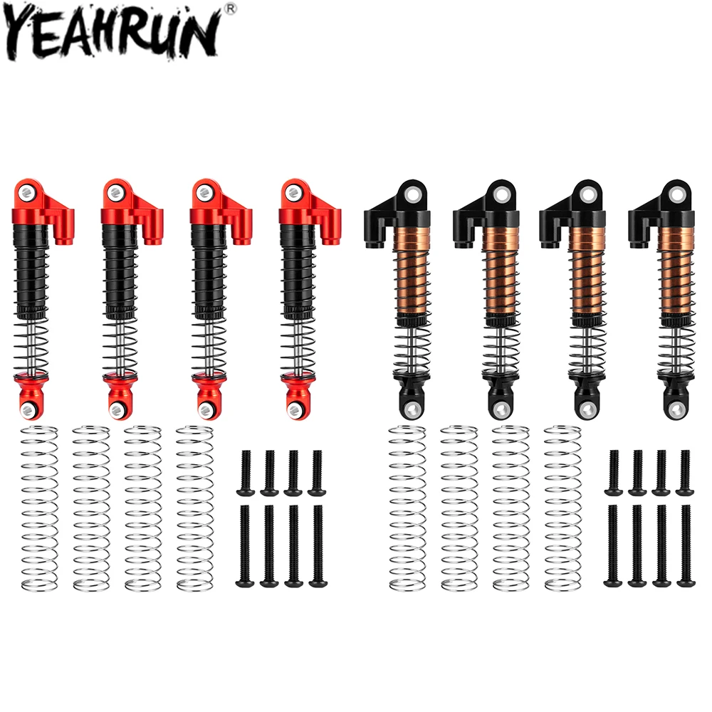 YEAHRUN 4 szt. Metalowe amortyzatory 62mm amortyzatory olejowe do 1/18 TRX4M TRX-4M Bronco obrońca części zamienne