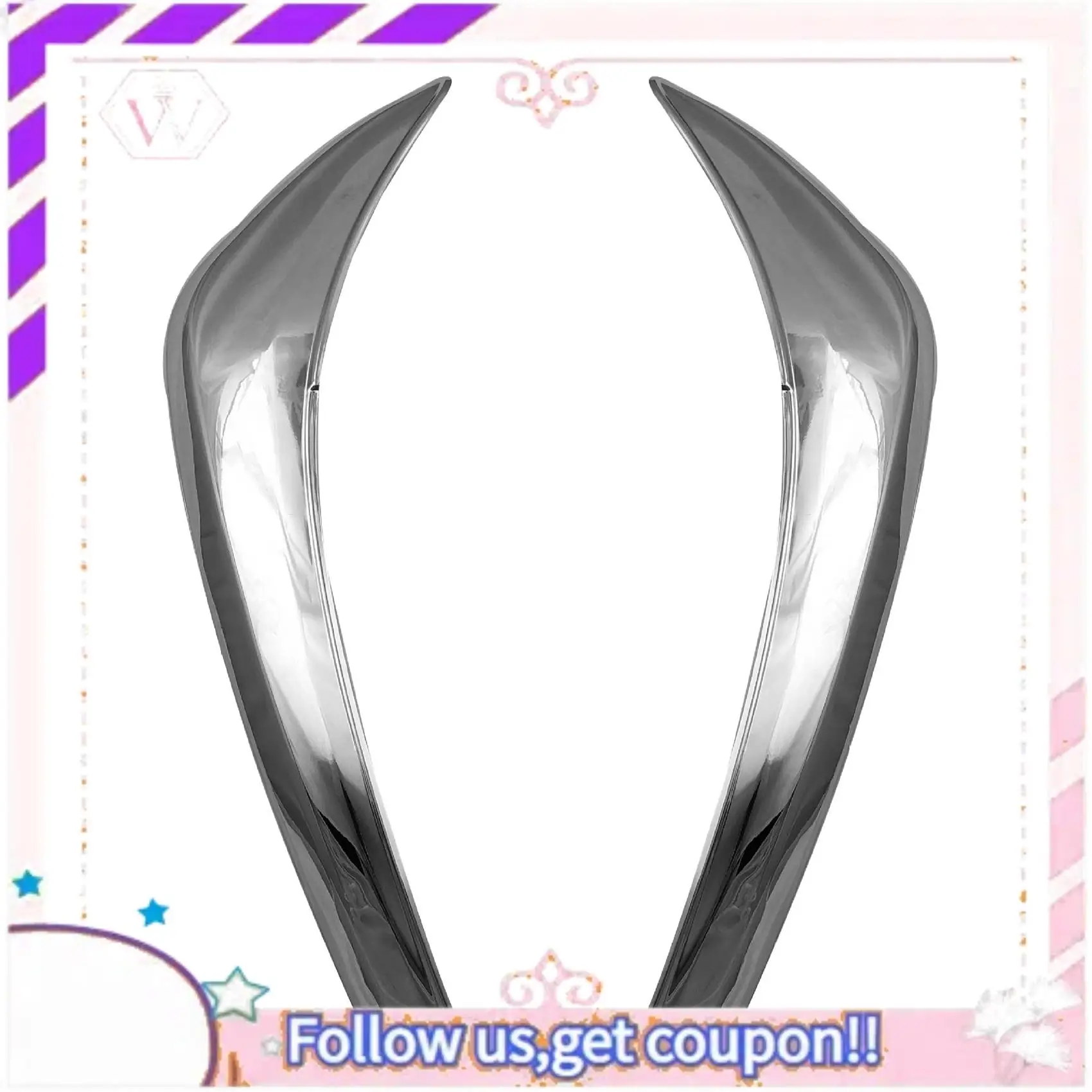 

Easy To Use For Toyota Land Cruiser FJ200 2012-2016 ABS Chrome Front Headlight Lamp Cover Garnish Strip Eyebrow Cover Trim