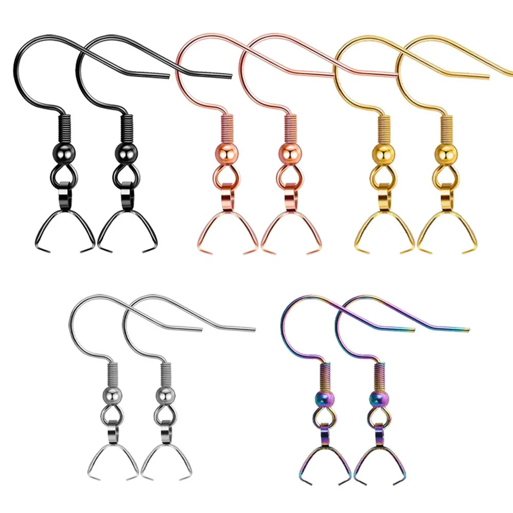 10/20Pcs Stainless Steel Dangle French Earring Wire Hook Earwire Pendant Clasp Ear Buckle Findings DIY Jewelry Making Supplies