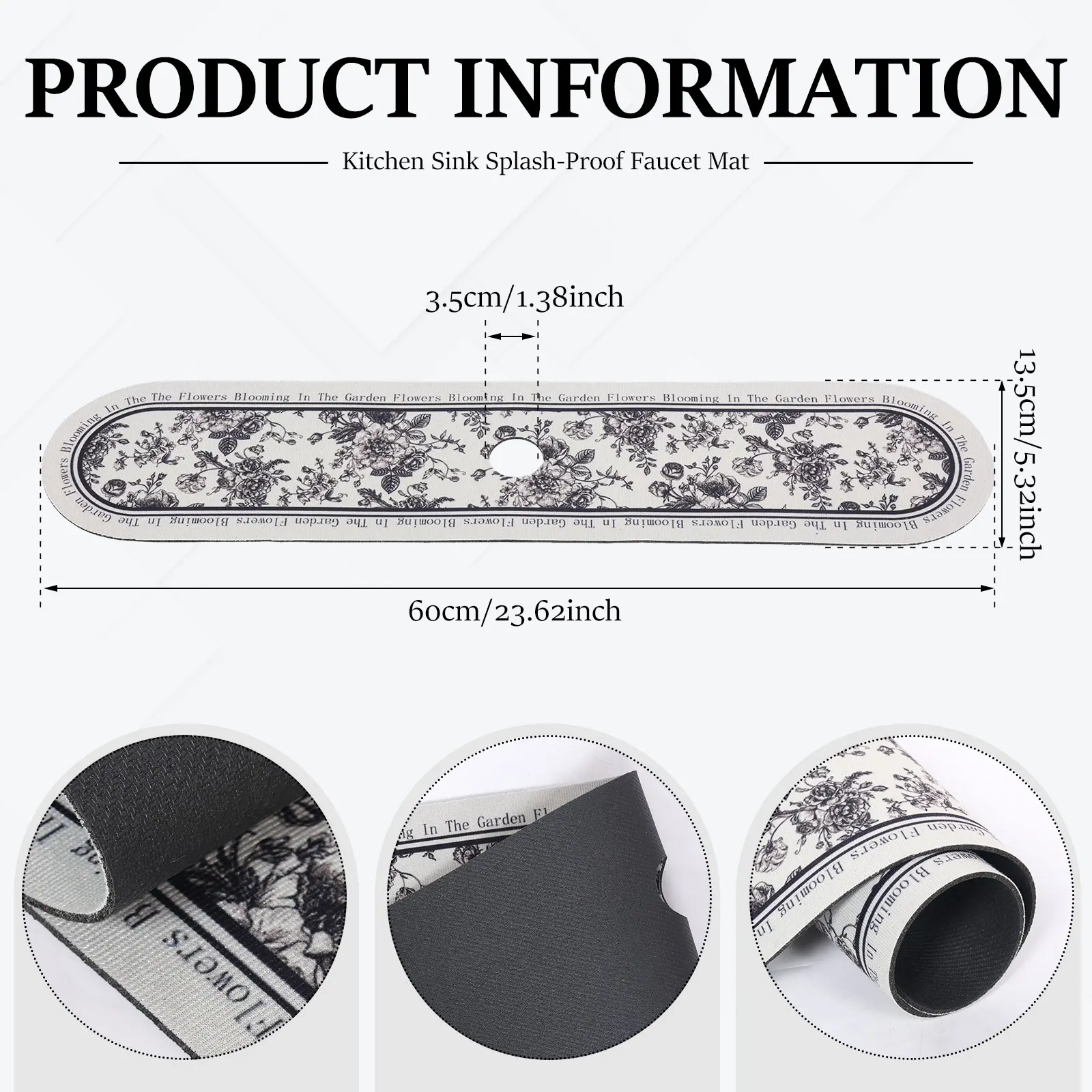2Pcs Kitchen Faucet Splash Pad Absorbent Mat Antislip Absorbing Drying Countertop Protector for Kitchen Bathroom Sink Splash Mat