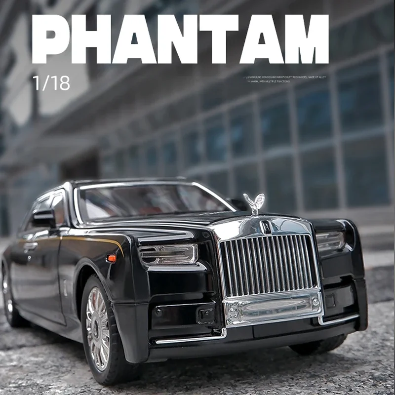 1:18 Big Size Diecast Rolls Royce Phantom Alloy Car Model Collective Miniature Voiture Boyfriend Car Gift Home Decor Toys Boys