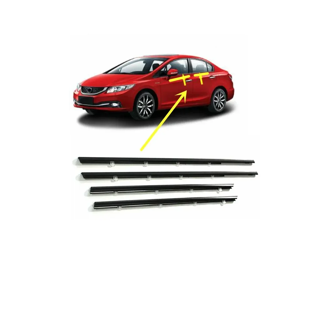 

4 Pieces Windows Rubber Outside for Honda Civic New or Old Model Decoration Weather Strip for Civic-r 2006-2011 or 2012-2015