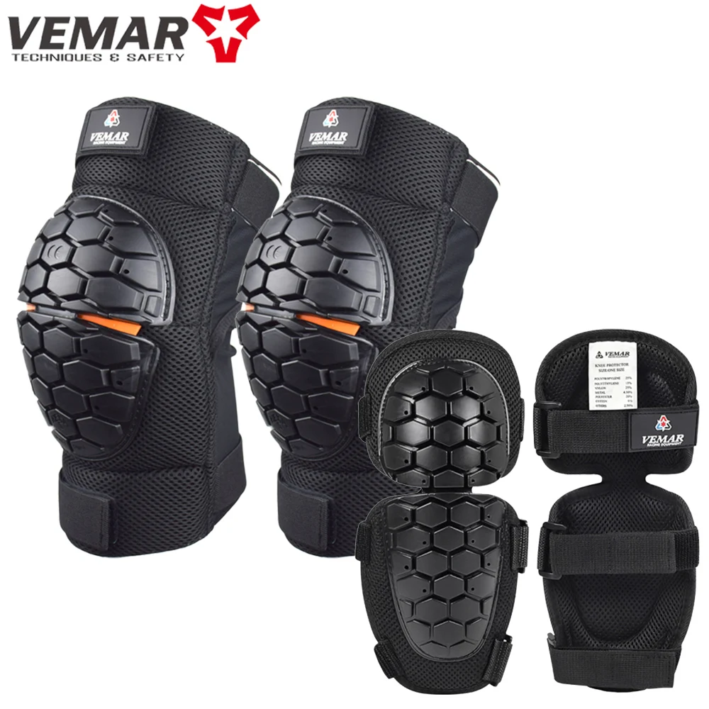 VEMAR Motorcycle Knee Elbow Pads Set Adult Men Motorbike Outdoor Sports Safety Protective Gear Cycling Protection Guard