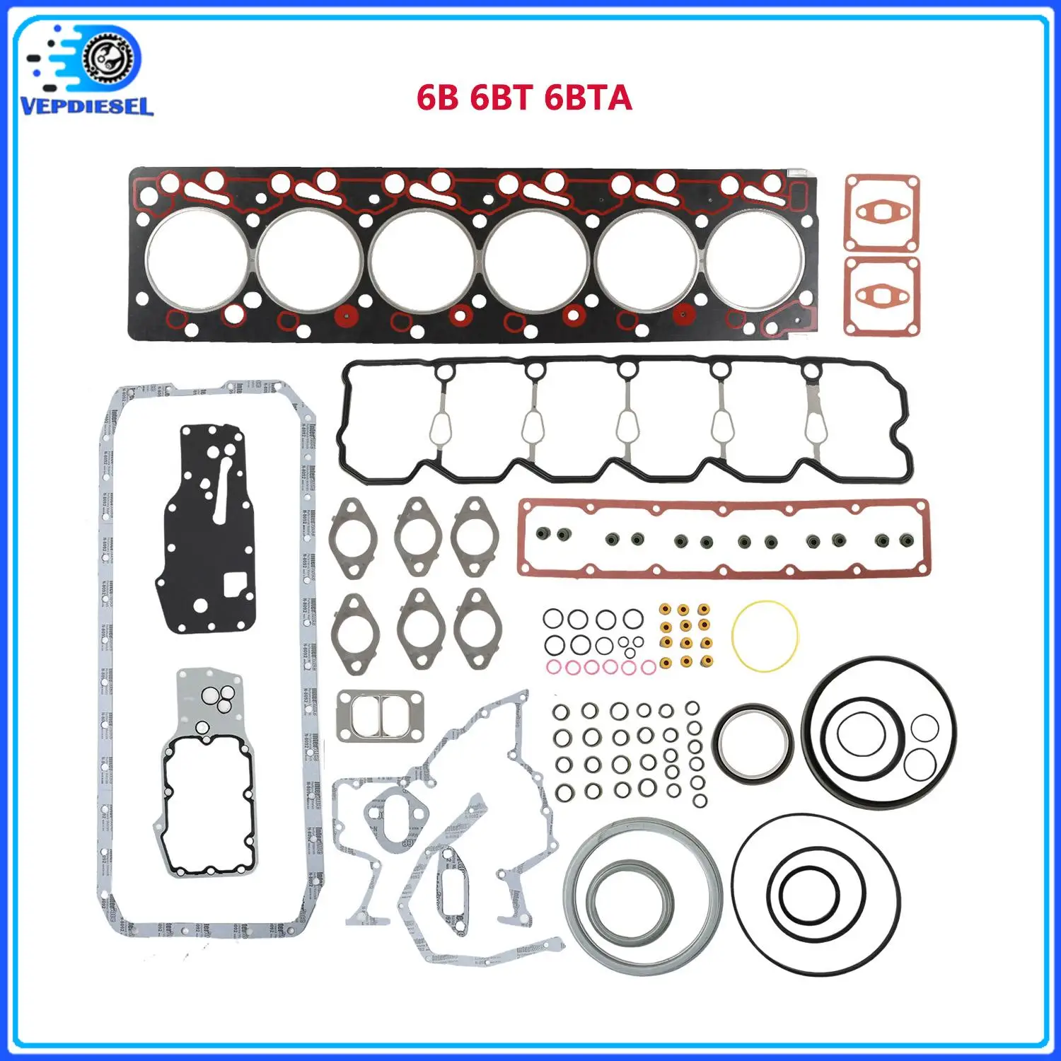 1set Engine Rebuild Kit 6B 6BT 6BTA For 1989-1998 Cummins Dodge Ram Pickup 5.9L 24V Engine Excavator Accessories