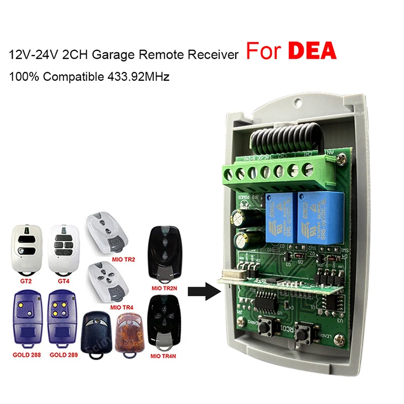

DEA MIO TR2 GT2 GT4 MIO TR2N MIO TR4 GOLD 288 GOLD 289 MIO TR4N Remote Control Receiver Universal Remote Control Receiver 433MHz