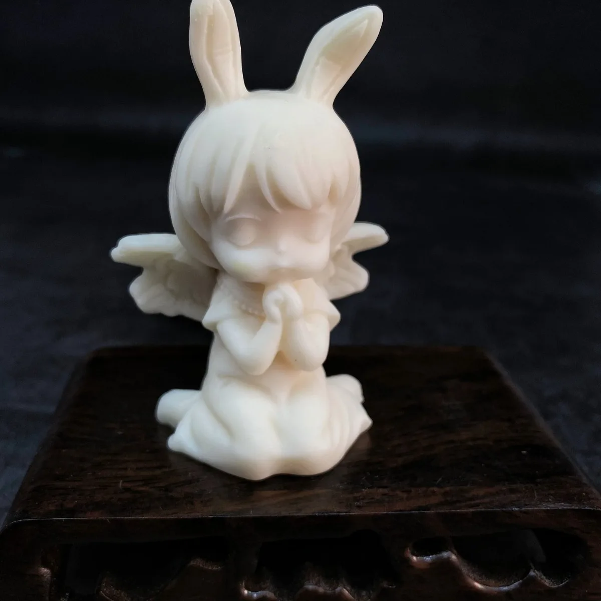 Miniature Ivory Fruit Carving Wishing sonny angel Girl Ornament,for Car Interior Home Desktop Decoration A gift for girlfriend