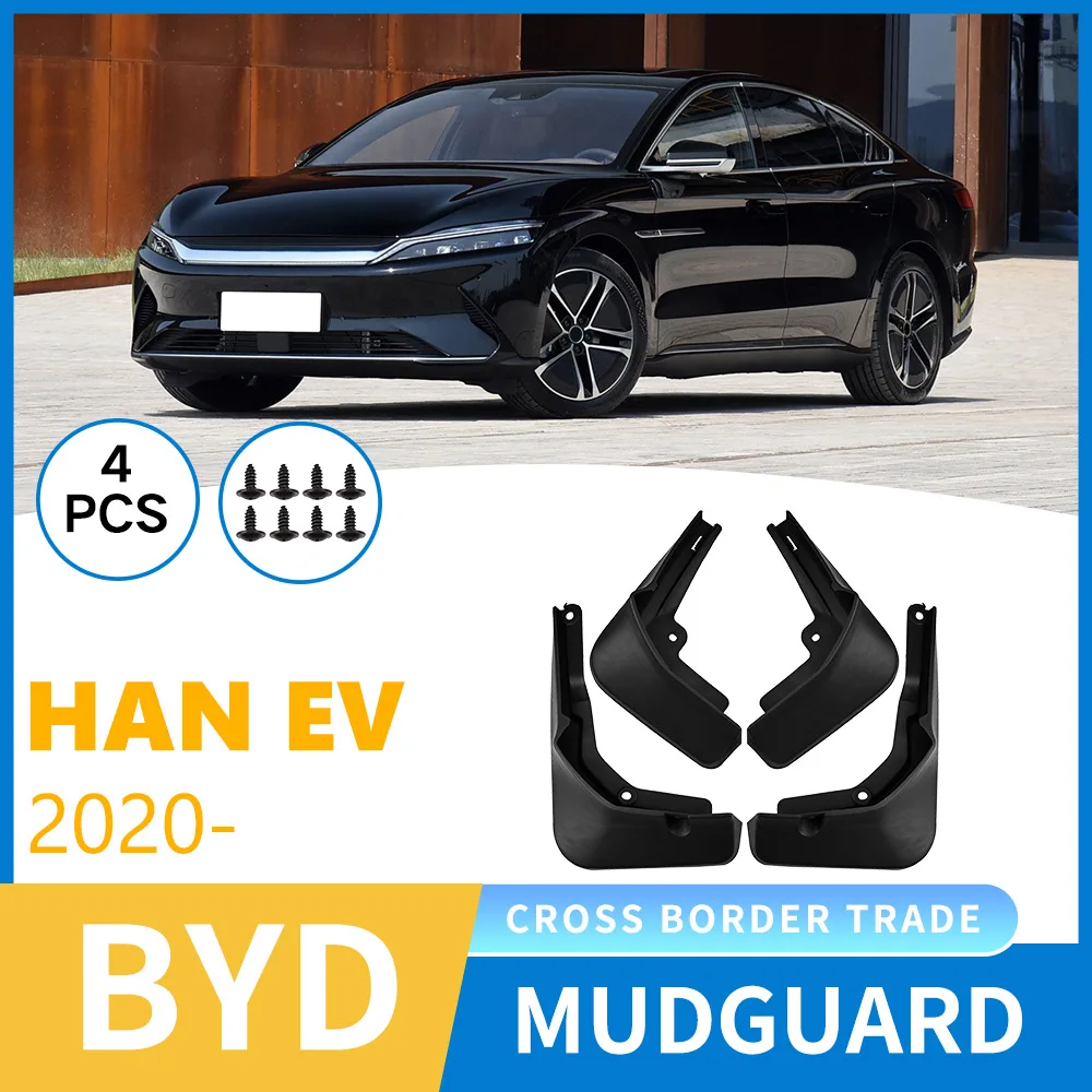 

Для 20 автомобильных шин BYD Han EV, брызговиков, передних и задних колес, модификация кожи брызговика, мягкая резиновая плитка брызговика