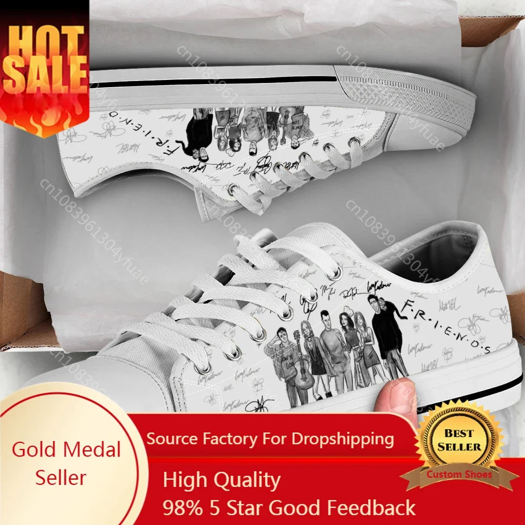 

Friends TV Show Printing Harajuku New Arrive Fashion Lightweight Classic Flat Cloth Shoes Men Women Casual Sneakers Board Shoes