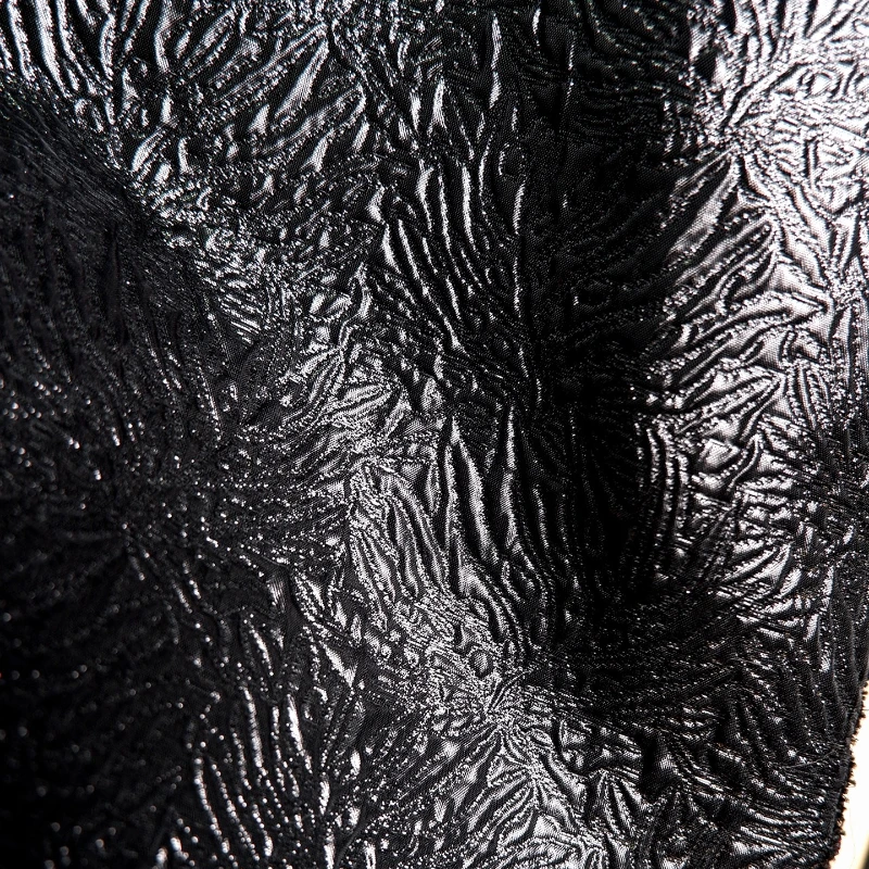 

Black Quilted Jacquard Shimmering Coat Sofa Fabric Handmade Sewing DIY Home Creative Designer Winter Decoration Crafts Material