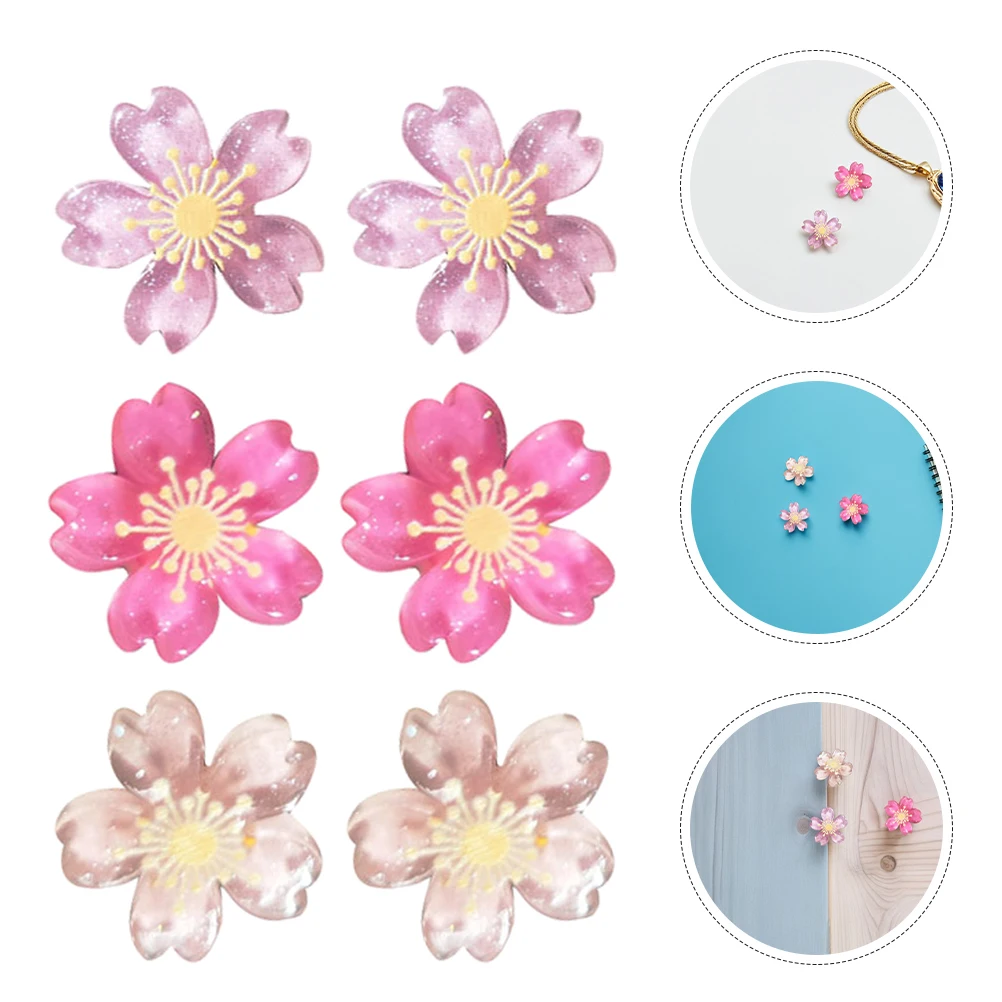 

30 Pcs Colorful Floral Thumb Tacks Resin Cherry Blossom Push Pins For Home Office Organization Decorative Supplies