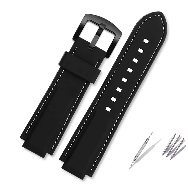 Silicon Watchband for Casio EDIFICE series 5634 EFS-S570YD/YDC/YDB modified convex watch strap black rubber bands