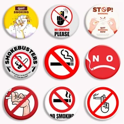 No Smoking Please Sign Soft Button Pin Quit Smoking Now Customized Brooch Bag Accessories Creative Friends Gifts