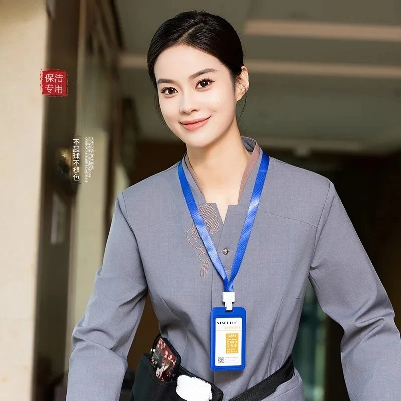 

Униформа для уборщиков гостиничных номеров, осенняя одежда с длинными рукавами для персонала по уборке в аэропортах, на объектах недвижимости, в торговых центрах и больницах