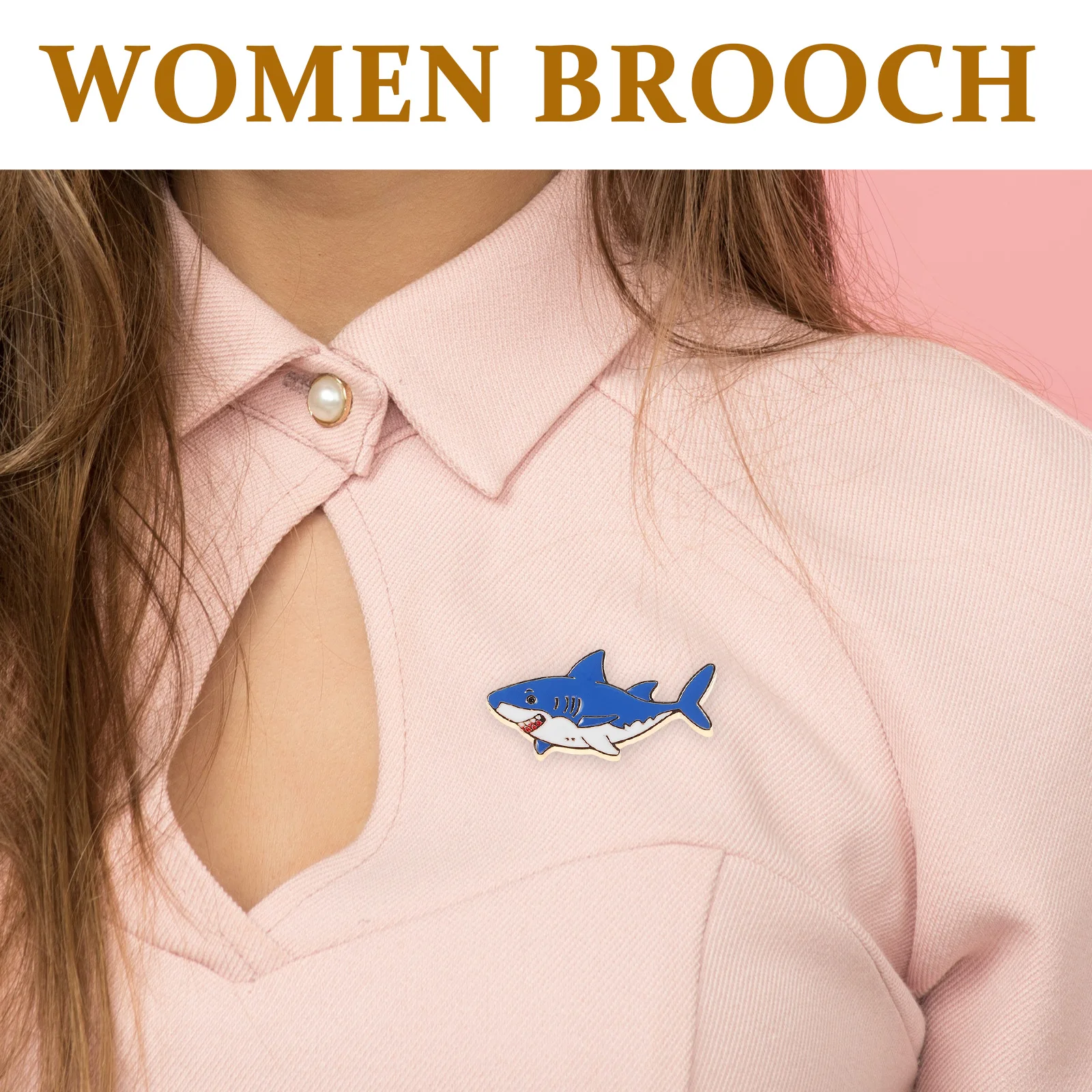 

3Pcs Shark Lapel Pins Cartoon Brooch Zinc Alloy Marine Life Pin for Clothes Jacket Backpack Shark Jewellery Kawaii Brooch