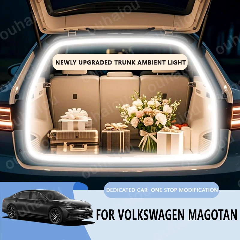 

For 2007-2025 Volkswagen Magotan trunk light modification light Atmosphere lights White warm white Rear Trunk LED Light Bar