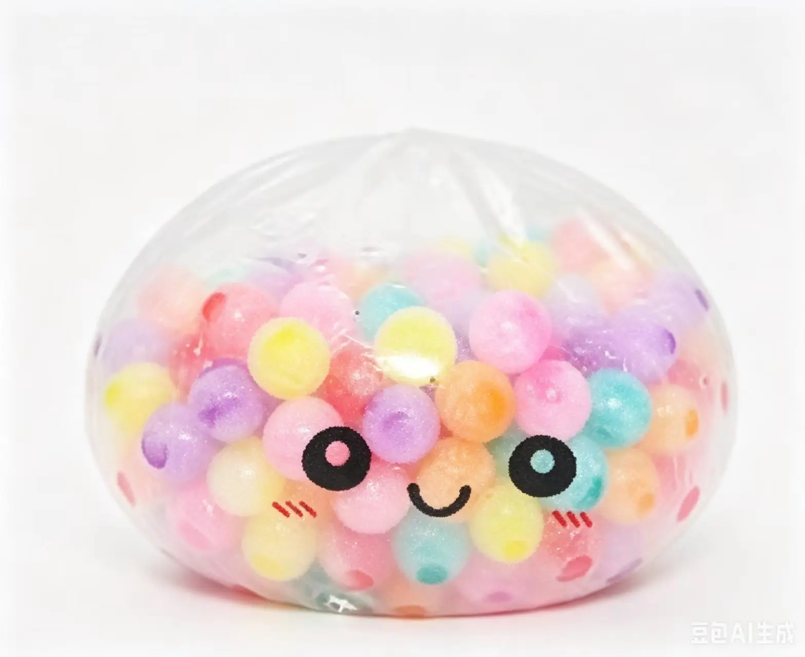 

Cute Cartoon Face Squeeze Ball, Transparent Bead Fidget Toy, Colorful Water Beads Stress Relief Squishy Toy for Kids & Adults